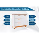 Ver imagem 3 de Quarto Infantil Completo Jujuba 3 Peças (guarda Roupa+cômoda+berço) Branco - Permóbili Baby