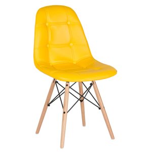 Cadeira Eames Botonê - Amarelo - Madeira Clara