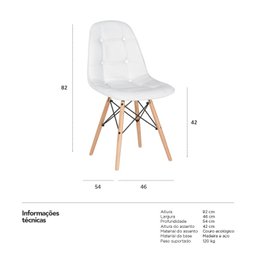 Cadeira Eames Botonê - Branco - Madeira Clara - 4