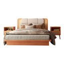 Ver imagem 2 de Kit Quarto Completo Cama Cabeceira 2 Mesas Lateral com Palha Natural Mdf Freijó Dalla Costa