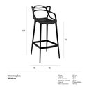 Ver imagem 5 de Banqueta Alta Masters Allegra - Polipropileno - Preto