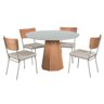 Mesa de Jantar Lisboa Tampo Redondo Off White 1,20 M - 3