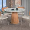 Mesa de Jantar Lisboa Tampo Redondo Off White 1,20 M - 2