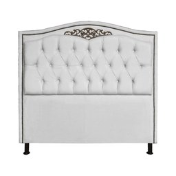 Cabeceira mais Calçadeira Casal King 195cm Para Cama Box Greta Suede Branco - DS Estofados - 3