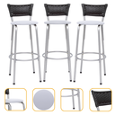 Ver imagem 1 de Kit 3 Banquetas Alta Banco para Balcão Junco Preto Àrea Gourmet Ilha Bancada bares Churrasqueira