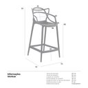 Ver imagem 6 de Banqueta média Masters Allegra - 66 cm - Preto