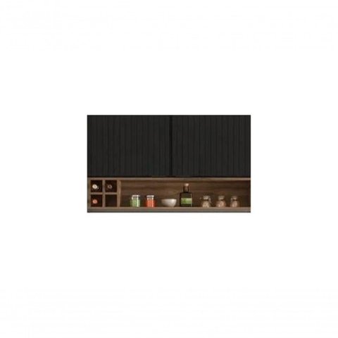 Armário Aéreo Itatiaia Exclusive 2 Portas Nicho - Grafite