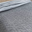 Ver imagem 2 de Manta Queen Sherpa Dupla Face 240g/m²Jacquard Alto Relevo Aveludada Quente e Macia - Cinza 100% Poli