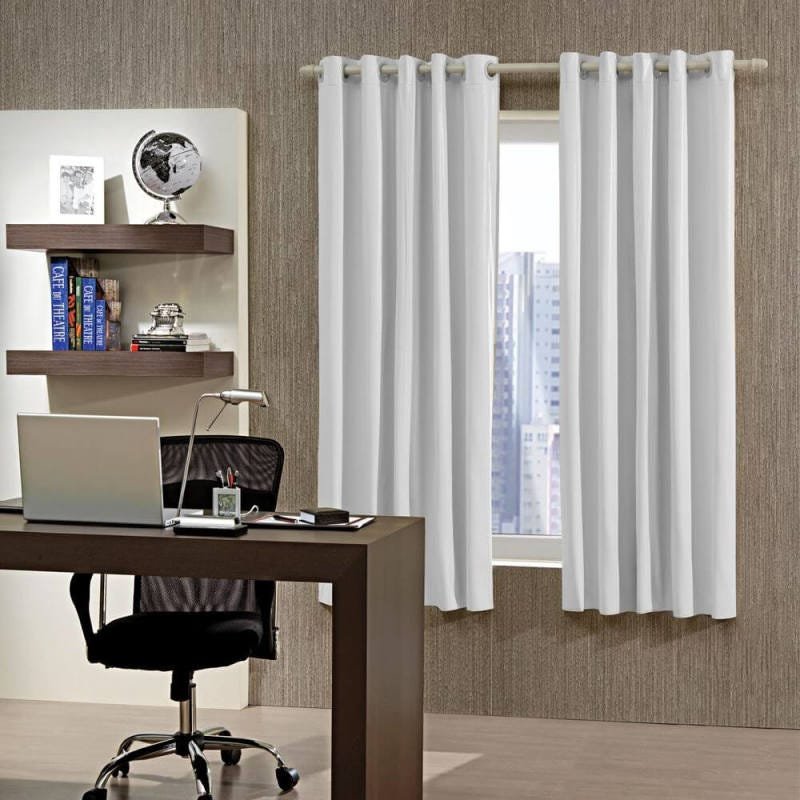 Cortina Pratika para Janela 2,60M x 1,70M Lisa Slim Voil Branco Bella Janela