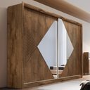 Ver imagem 1 de Guarda-Roupa Casal Santorini 2 Portas 4 Gavetas Espelhado 100% Mdf Brauna/Off White - Europa Móveis