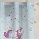 Ver imagem 2 de Cortina Infantil Unicórnio com Blackout 2,80M x 1,80M Santista