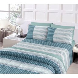 Jogo De Cama Solteiro 3 Peças 100% Algodão Davi Verde Royal Santista - 1