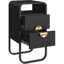 Ver mais imagens de Mesa de Cabeceira Industrial Orgânico 2 Gavetas 30cm Alek A03 Nero Preto - Lyam Decor