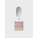 Ver imagem 2 de Gabinete para Banheiro com Cuba e Espelheira Organica 60cm Mdf Rosa Dubai - On Móveis