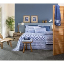Jogo de Cama Casal Santista Home Design 4 Peças Akemi Azul - 1 Jogo de Cama Casal Santista Home Design 4 Peças Akemi Azul - 1