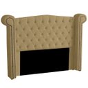 Ver imagem 1 de Cabeceira Casal Queen Size Estofada para Cama Box Ayla Veludo Bege Escuro