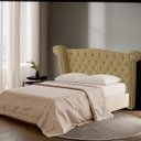 Ver imagem 2 de Cabeceira Casal Queen Size Estofada para Cama Box Ayla Veludo Bege Escuro