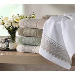 Toalha de Banho Santista 100% Algodão Platinum Jacquard Fio Penteado Blanc Branco - 1