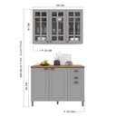 Ver imagem 4 de Armário Cozinha Modulada Compacta Americana 100% MDF 120cm Provence Multimóveis Crink-CPT012 Cinza