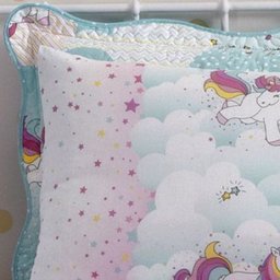 Colcha Infantil Solteiro Boutis Santista 1,80m x 2,80m 2 Peças Unicórnio - 2 Colcha Infantil Solteiro Boutis Santista 1,80m x 2,80m 2 Peças Unicórnio - 2
