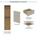 Ver imagem 4 de Módulo 45x180 1 Porta 1 Kit Prateleira 3 Gavetas Frame CabeCasa MadeiraOriginals