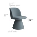 Ver imagem 3 de Cadeira de Jantar Liz Base Fixa Bouclé Azul Claro - Nexta Casa