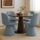 Ver imagem 2 de Cadeira de Jantar Liz Base Fixa Bouclé Azul Claro - Nexta Casa
