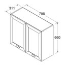 Ver imagem 4 de Armario Aereo 2 Portas 80 Cm Cd681 Branco Dtall