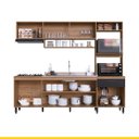 Ver imagem 4 de Cozinha Completa Compacta Antonela 245 Cm Balcão Pia Armário Forno/micro Mdp Mel Preto - Clicklar