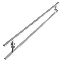 Puxador Aço Inox Escovado Para Porta De Vidro 150 Cm M.S - 3