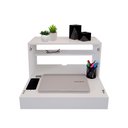 Ver imagem 3 de Escrivaninha Suspensa Bancada Compacta com Gaveta Mesa para Notebook Branco Laca