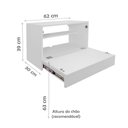 Ver imagem 6 de Escrivaninha Suspensa Bancada Compacta com Gaveta Mesa para Notebook Branco Laca