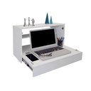 Ver imagem 2 de Escrivaninha Suspensa Bancada Compacta com Gaveta Mesa para Notebook Branco Laca