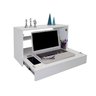 Escrivaninha Suspensa Bancada Compacta com Gaveta Mesa para Notebook Branco Laca - 1