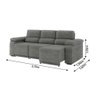 Sofá Retrátil Desmontável 2,10M 3 Lugares Fox Cinza Cinza - 8