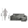 Sofá Retrátil Desmontável 2,10M 3 Lugares Fox Cinza Cinza - 4