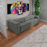 Sofá Retrátil Desmontável 2,10M 3 Lugares Fox Cinza Cinza - 9