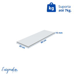 Kit 2 Prateleira Branca 60X20 + Suporte Flutuante Mdf  Organizadora Decoração Cozinha Banheiro Sala - 3
