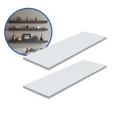 Kit 2 Prateleira Branca 60X20 + Suporte Flutuante Mdf  Organizadora Decoração Cozinha Banheiro Sala - 2
