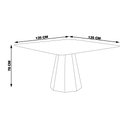 Ver imagem 2 de Mesa Sala de Jantar 4 Lugares 135cm Tampo com Vidro Quadrado Talocan Freijó - Gran Belo