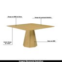 Ver imagem 3 de Mesa Sala de Jantar 4 Lugares 135cm Tampo com Vidro Quadrado Talocan Freijó - Gran Belo