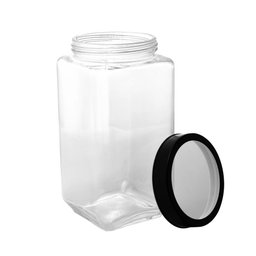 Pote Lyor Gastro Preta de Vidro e Metal e Acrílico 2,2L - 4