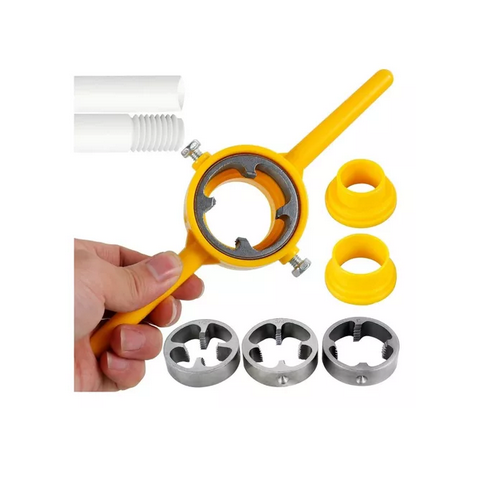 Jogo Tarraxa Canos Tubos Pvc 1/2 a 1 Pol Jogo 6 Peças Rosca Cor Amarelo