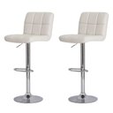 Ver imagem 1 de Kit 2 Banquetas Gomos Branca Estofada Em Couro Ecológico