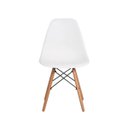 Ver imagem 3 de Kit 2 Cadeiras Charles Eames Eiffel Dsw Branca em Polipropileno com Base de Madeira