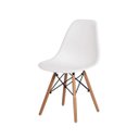 Ver imagem 2 de Kit 2 Cadeiras Charles Eames Eiffel Dsw Branca em Polipropileno com Base de Madeira