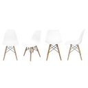 Ver imagem 1 de Kit 2 Cadeiras Charles Eames Eiffel Dsw Branca em Polipropileno com Base de Madeira