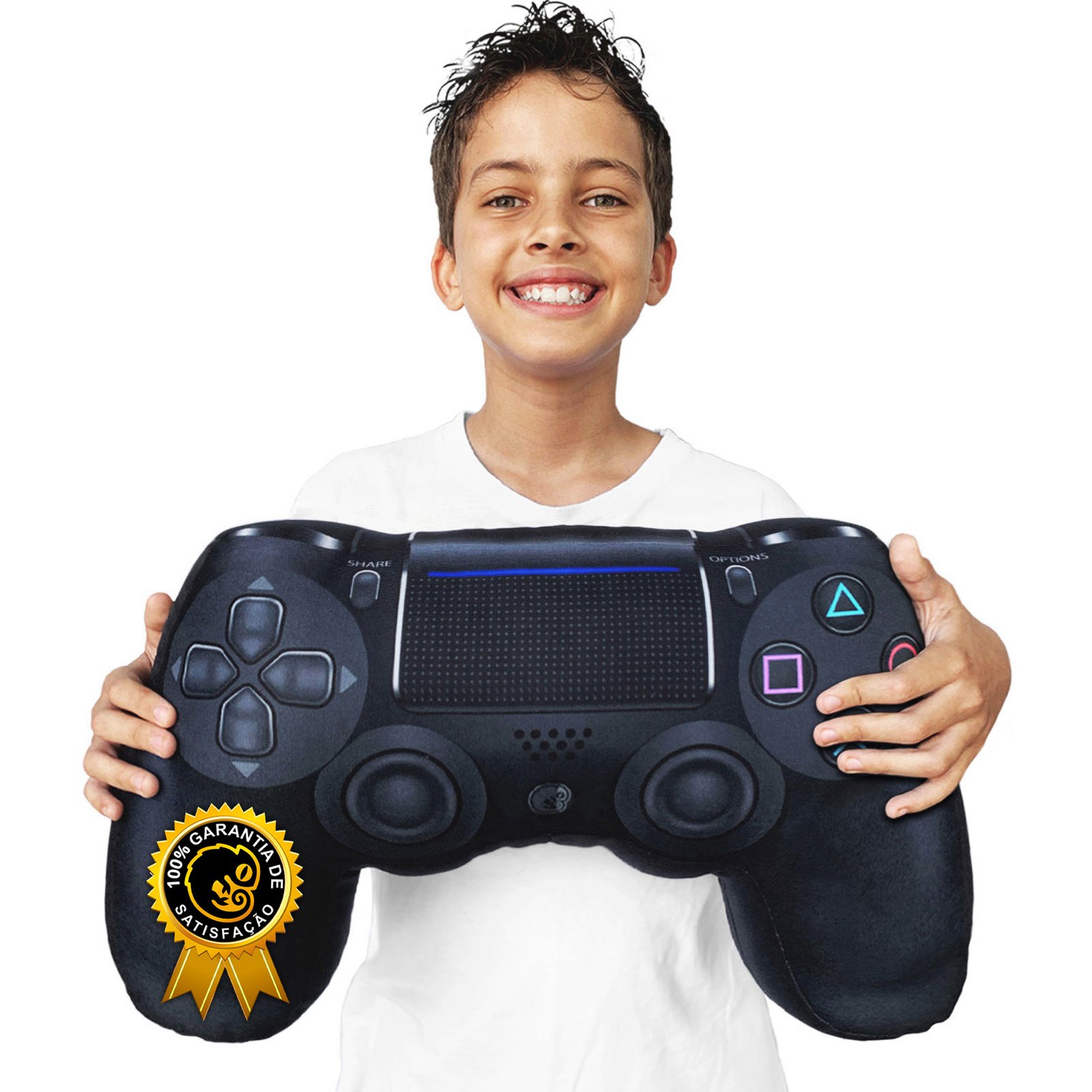 Almofada Gamer Controle de Videogame Joystick Playpillow 4 Preto - 2