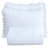 Colcha Babado Casal Fluffy 3 Peças S 100% Poliéster Branco - 1