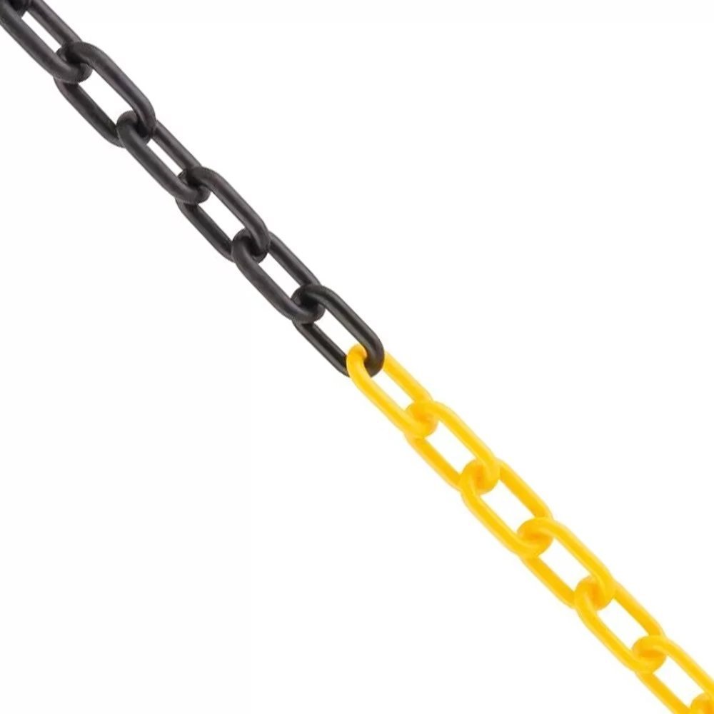 Corrente de Sinalização Plástica Elo P com 50 Metros Preto e Amarelo - DeltaPlus - 2